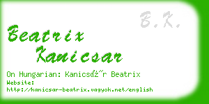 beatrix kanicsar business card